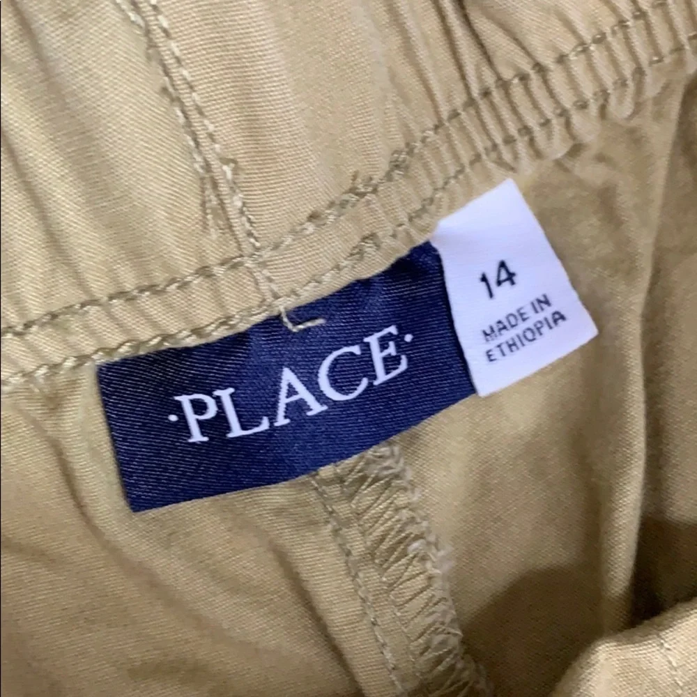 Children’s Place casual khaki street style pull on pants boys 14 kids tan